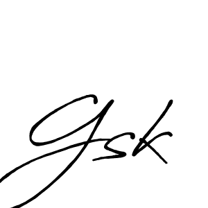 Use a signature maker to create a handwritten signature online. With this signature software, you can design (Antro_Vectra_Bolder) your own signature for name Gsk. Gsk signature style 7 images and pictures png
