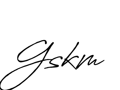 How to make Gskm signature? Antro_Vectra_Bolder is a professional autograph style. Create handwritten signature for Gskm name. Gskm signature style 7 images and pictures png