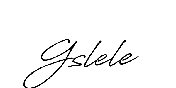 How to make Gslele name signature. Use Antro_Vectra_Bolder style for creating short signs online. This is the latest handwritten sign. Gslele signature style 7 images and pictures png