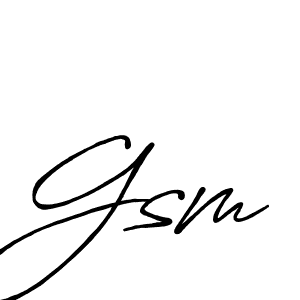 Also we have Gsm name is the best signature style. Create professional handwritten signature collection using Antro_Vectra_Bolder autograph style. Gsm signature style 7 images and pictures png