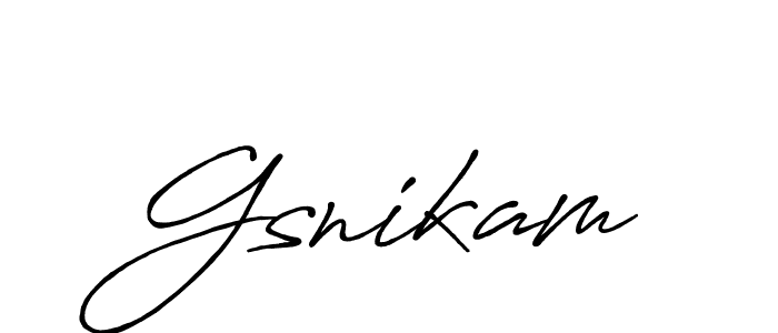 Also we have Gsnikam name is the best signature style. Create professional handwritten signature collection using Antro_Vectra_Bolder autograph style. Gsnikam signature style 7 images and pictures png