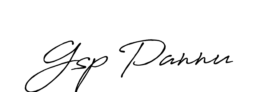 Make a beautiful signature design for name Gsp Pannu. With this signature (Antro_Vectra_Bolder) style, you can create a handwritten signature for free. Gsp Pannu signature style 7 images and pictures png