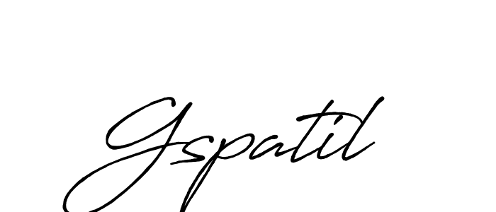 Make a beautiful signature design for name Gspatil. With this signature (Antro_Vectra_Bolder) style, you can create a handwritten signature for free. Gspatil signature style 7 images and pictures png