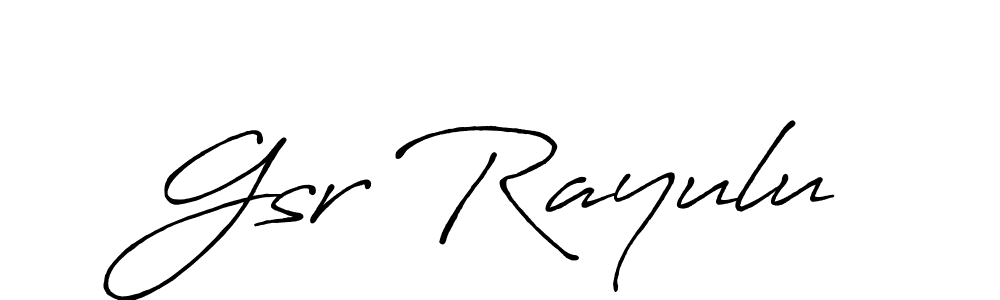 Make a beautiful signature design for name Gsr Rayulu. With this signature (Antro_Vectra_Bolder) style, you can create a handwritten signature for free. Gsr Rayulu signature style 7 images and pictures png