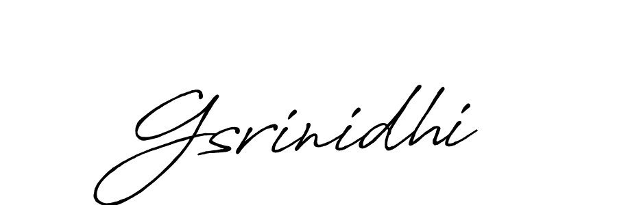 Gsrinidhi stylish signature style. Best Handwritten Sign (Antro_Vectra_Bolder) for my name. Handwritten Signature Collection Ideas for my name Gsrinidhi. Gsrinidhi signature style 7 images and pictures png