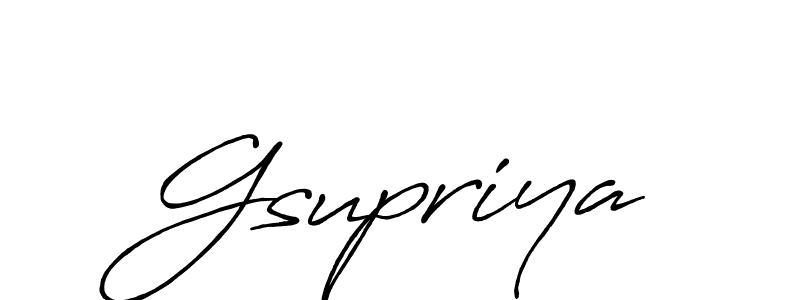 Make a beautiful signature design for name Gsupriya. With this signature (Antro_Vectra_Bolder) style, you can create a handwritten signature for free. Gsupriya signature style 7 images and pictures png