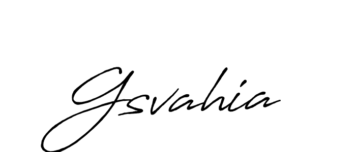Create a beautiful signature design for name Gsvahia. With this signature (Antro_Vectra_Bolder) fonts, you can make a handwritten signature for free. Gsvahia signature style 7 images and pictures png