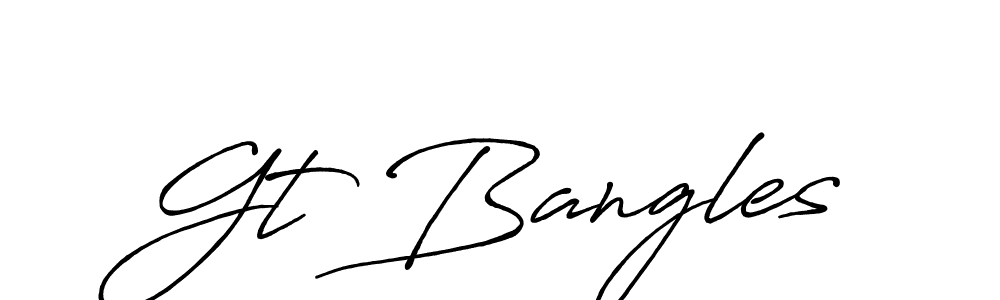 Make a beautiful signature design for name Gt Bangles. With this signature (Antro_Vectra_Bolder) style, you can create a handwritten signature for free. Gt Bangles signature style 7 images and pictures png
