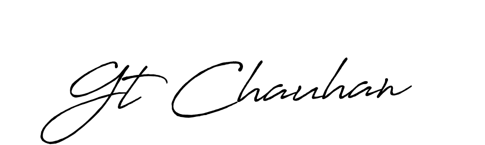 Create a beautiful signature design for name Gt Chauhan. With this signature (Antro_Vectra_Bolder) fonts, you can make a handwritten signature for free. Gt Chauhan signature style 7 images and pictures png