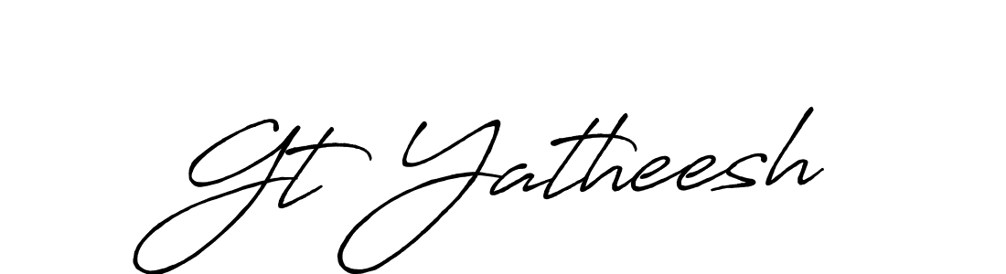 Also we have Gt Yatheesh name is the best signature style. Create professional handwritten signature collection using Antro_Vectra_Bolder autograph style. Gt Yatheesh signature style 7 images and pictures png