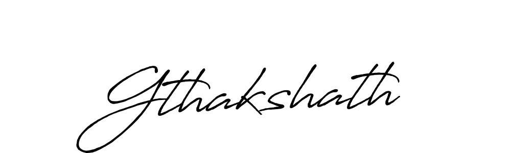 Make a beautiful signature design for name Gthakshath. With this signature (Antro_Vectra_Bolder) style, you can create a handwritten signature for free. Gthakshath signature style 7 images and pictures png