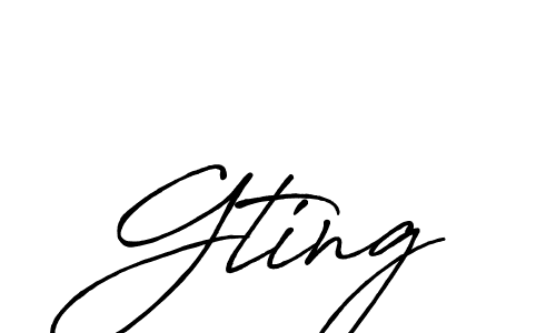 How to make Gting signature? Antro_Vectra_Bolder is a professional autograph style. Create handwritten signature for Gting name. Gting signature style 7 images and pictures png