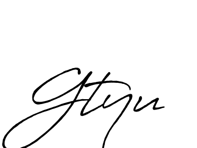 if you are searching for the best signature style for your name Gtyu. so please give up your signature search. here we have designed multiple signature styles  using Antro_Vectra_Bolder. Gtyu signature style 7 images and pictures png