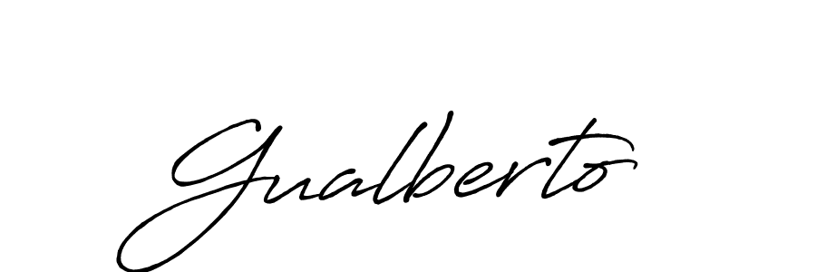 How to make Gualberto name signature. Use Antro_Vectra_Bolder style for creating short signs online. This is the latest handwritten sign. Gualberto signature style 7 images and pictures png