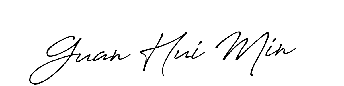 Design your own signature with our free online signature maker. With this signature software, you can create a handwritten (Antro_Vectra_Bolder) signature for name Guan Hui Min. Guan Hui Min signature style 7 images and pictures png