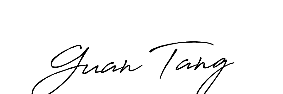 Similarly Antro_Vectra_Bolder is the best handwritten signature design. Signature creator online .You can use it as an online autograph creator for name Guan Tang. Guan Tang signature style 7 images and pictures png