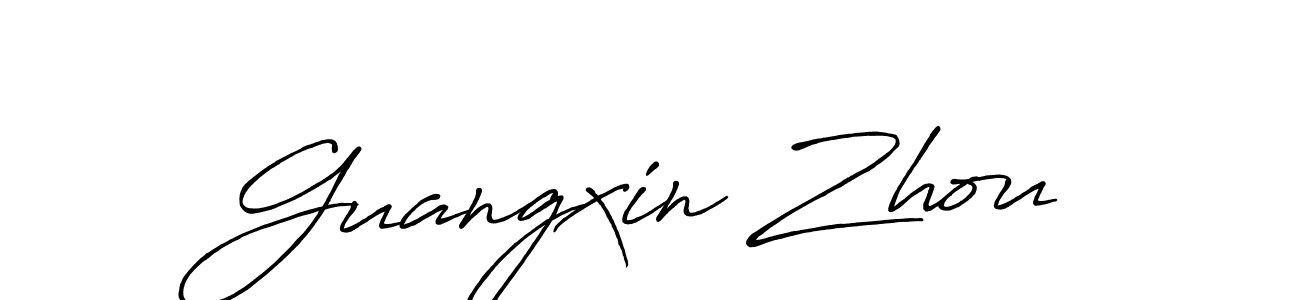 Create a beautiful signature design for name Guangxin Zhou. With this signature (Antro_Vectra_Bolder) fonts, you can make a handwritten signature for free. Guangxin Zhou signature style 7 images and pictures png