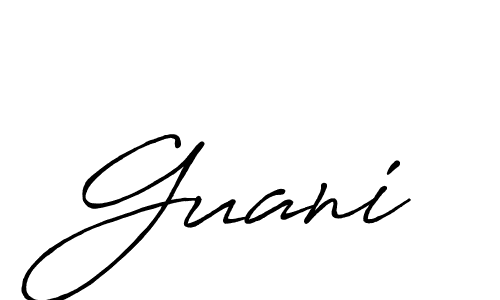 if you are searching for the best signature style for your name Guani. so please give up your signature search. here we have designed multiple signature styles  using Antro_Vectra_Bolder. Guani signature style 7 images and pictures png