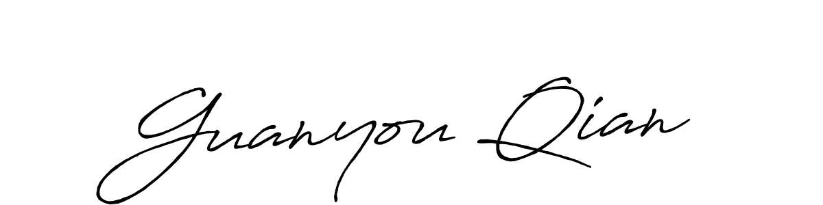 Guanyou Qian stylish signature style. Best Handwritten Sign (Antro_Vectra_Bolder) for my name. Handwritten Signature Collection Ideas for my name Guanyou Qian. Guanyou Qian signature style 7 images and pictures png