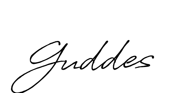 How to make Guddes name signature. Use Antro_Vectra_Bolder style for creating short signs online. This is the latest handwritten sign. Guddes signature style 7 images and pictures png