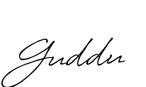 Make a beautiful signature design for name Guddu. With this signature (Antro_Vectra_Bolder) style, you can create a handwritten signature for free. Guddu signature style 7 images and pictures png