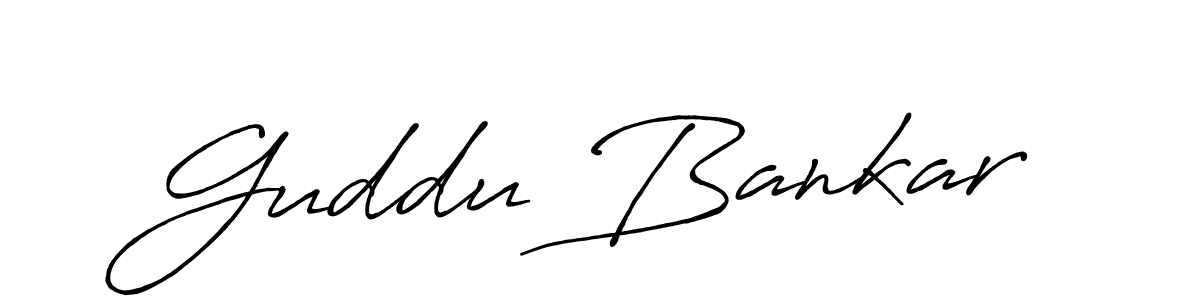 Make a beautiful signature design for name Guddu Bankar. With this signature (Antro_Vectra_Bolder) style, you can create a handwritten signature for free. Guddu Bankar signature style 7 images and pictures png
