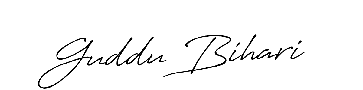 Design your own signature with our free online signature maker. With this signature software, you can create a handwritten (Antro_Vectra_Bolder) signature for name Guddu Bihari. Guddu Bihari signature style 7 images and pictures png