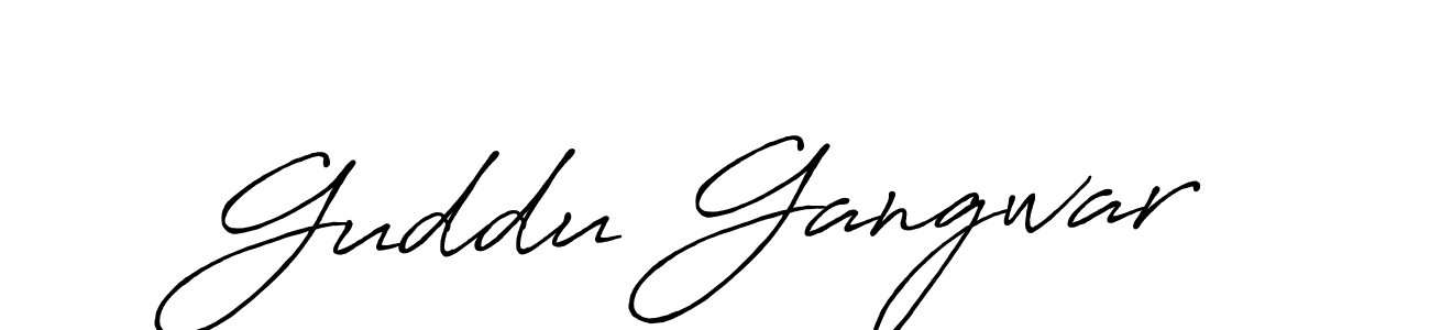 Antro_Vectra_Bolder is a professional signature style that is perfect for those who want to add a touch of class to their signature. It is also a great choice for those who want to make their signature more unique. Get Guddu Gangwar name to fancy signature for free. Guddu Gangwar signature style 7 images and pictures png