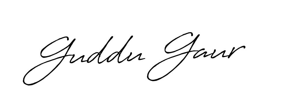 Make a beautiful signature design for name Guddu Gaur. With this signature (Antro_Vectra_Bolder) style, you can create a handwritten signature for free. Guddu Gaur signature style 7 images and pictures png