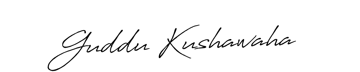 Use a signature maker to create a handwritten signature online. With this signature software, you can design (Antro_Vectra_Bolder) your own signature for name Guddu Kushawaha. Guddu Kushawaha signature style 7 images and pictures png