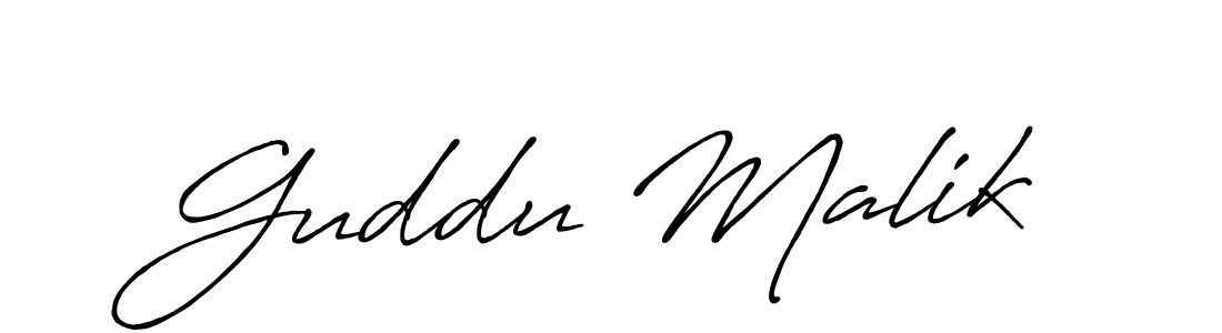How to make Guddu Malik name signature. Use Antro_Vectra_Bolder style for creating short signs online. This is the latest handwritten sign. Guddu Malik signature style 7 images and pictures png