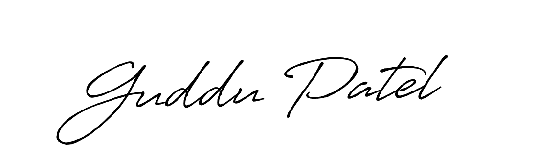 Make a beautiful signature design for name Guddu Patel. With this signature (Antro_Vectra_Bolder) style, you can create a handwritten signature for free. Guddu Patel signature style 7 images and pictures png