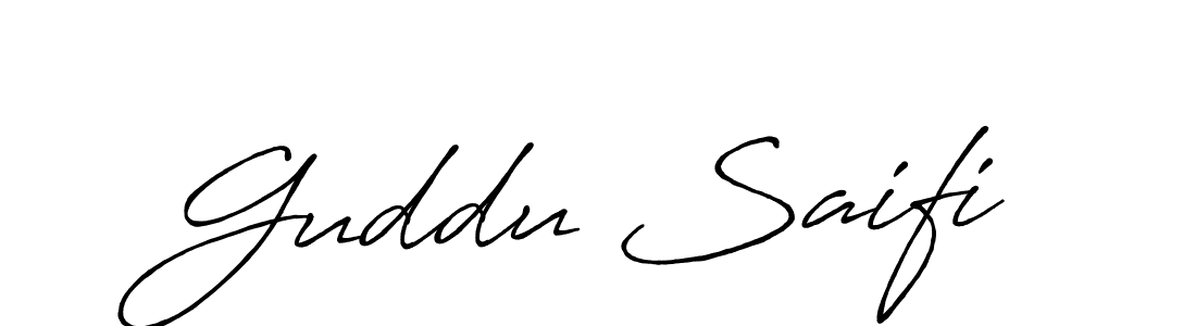 Use a signature maker to create a handwritten signature online. With this signature software, you can design (Antro_Vectra_Bolder) your own signature for name Guddu Saifi. Guddu Saifi signature style 7 images and pictures png