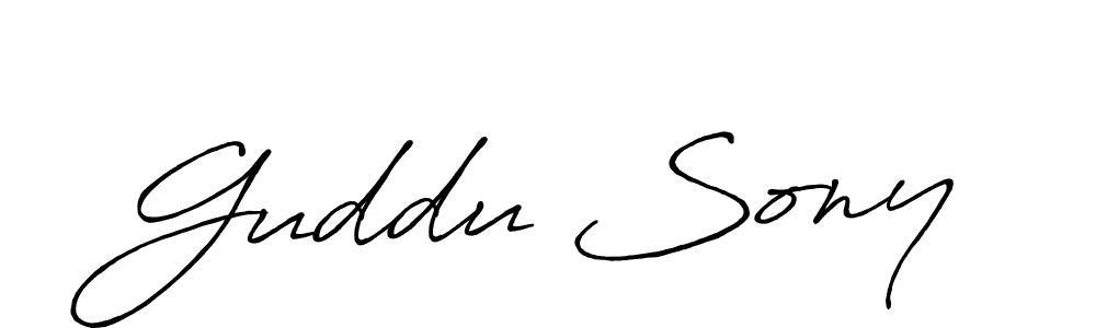 How to make Guddu Sony signature? Antro_Vectra_Bolder is a professional autograph style. Create handwritten signature for Guddu Sony name. Guddu Sony signature style 7 images and pictures png