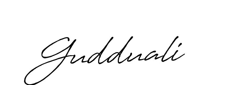 Make a beautiful signature design for name Gudduali. With this signature (Antro_Vectra_Bolder) style, you can create a handwritten signature for free. Gudduali signature style 7 images and pictures png