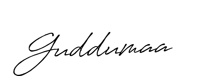 Use a signature maker to create a handwritten signature online. With this signature software, you can design (Antro_Vectra_Bolder) your own signature for name Guddumaa. Guddumaa signature style 7 images and pictures png