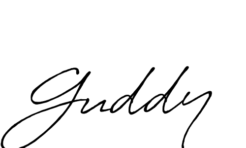 if you are searching for the best signature style for your name Guddy. so please give up your signature search. here we have designed multiple signature styles  using Antro_Vectra_Bolder. Guddy signature style 7 images and pictures png