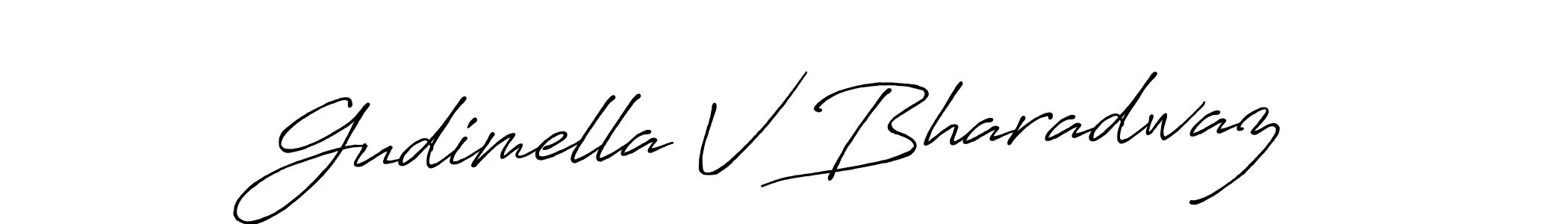 This is the best signature style for the Gudimella V Bharadwaz name. Also you like these signature font (Antro_Vectra_Bolder). Mix name signature. Gudimella V Bharadwaz signature style 7 images and pictures png