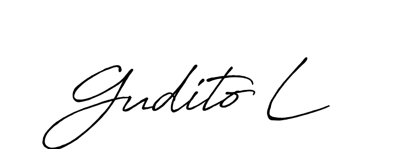 Gudito L stylish signature style. Best Handwritten Sign (Antro_Vectra_Bolder) for my name. Handwritten Signature Collection Ideas for my name Gudito L. Gudito L signature style 7 images and pictures png