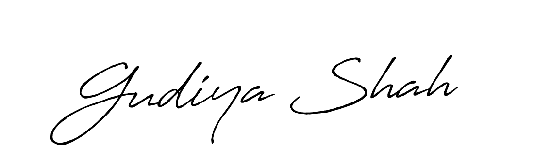 The best way (Antro_Vectra_Bolder) to make a short signature is to pick only two or three words in your name. The name Gudiya Shah include a total of six letters. For converting this name. Gudiya Shah signature style 7 images and pictures png