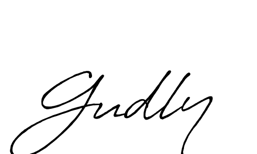 The best way (Antro_Vectra_Bolder) to make a short signature is to pick only two or three words in your name. The name Gudly include a total of six letters. For converting this name. Gudly signature style 7 images and pictures png
