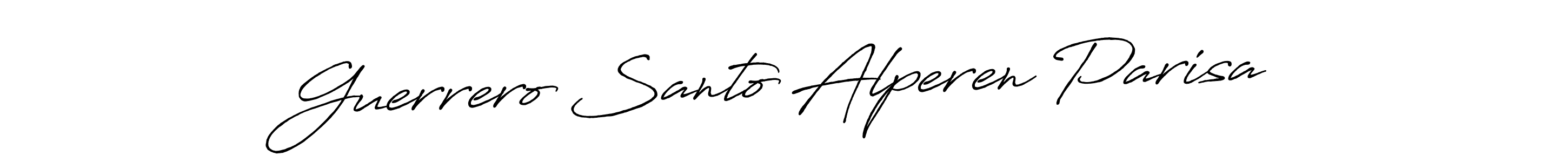 Make a short Guerrero Santo Alperen Parisa signature style. Manage your documents anywhere anytime using Antro_Vectra_Bolder. Create and add eSignatures, submit forms, share and send files easily. Guerrero Santo Alperen Parisa signature style 7 images and pictures png