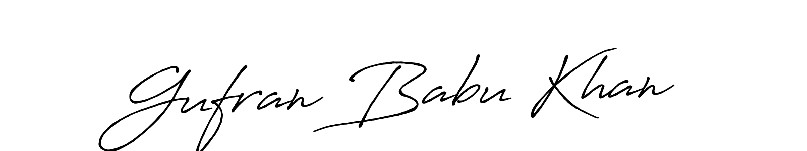 How to make Gufran Babu Khan name signature. Use Antro_Vectra_Bolder style for creating short signs online. This is the latest handwritten sign. Gufran Babu Khan signature style 7 images and pictures png