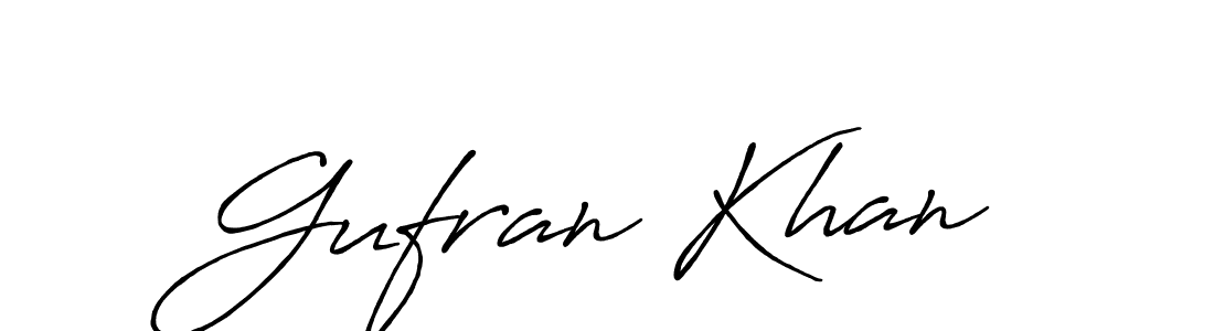 Create a beautiful signature design for name Gufran Khan. With this signature (Antro_Vectra_Bolder) fonts, you can make a handwritten signature for free. Gufran Khan signature style 7 images and pictures png