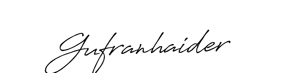 How to make Gufranhaider name signature. Use Antro_Vectra_Bolder style for creating short signs online. This is the latest handwritten sign. Gufranhaider signature style 7 images and pictures png