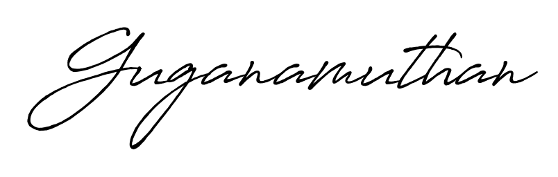 Explore multiple handwriting variations for Guganamuthan including this stunning Antro_Vectra_Bolder design. Free to use across all platforms. Guganamuthan signature style 7 images and pictures png