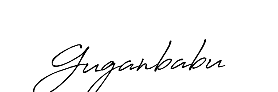 Use a signature maker to create a handwritten signature online. With this signature software, you can design (Antro_Vectra_Bolder) your own signature for name Guganbabu. Guganbabu signature style 7 images and pictures png