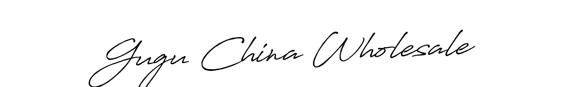 Design your own signature with our free online signature maker. With this signature software, you can create a handwritten (Antro_Vectra_Bolder) signature for name Gugu China Wholesale. Gugu China Wholesale signature style 7 images and pictures png