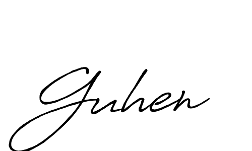 Use a signature maker to create a handwritten signature online. With this signature software, you can design (Antro_Vectra_Bolder) your own signature for name Guhen. Guhen signature style 7 images and pictures png