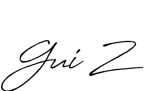 Gui Z stylish signature style. Best Handwritten Sign (Antro_Vectra_Bolder) for my name. Handwritten Signature Collection Ideas for my name Gui Z. Gui Z signature style 7 images and pictures png
